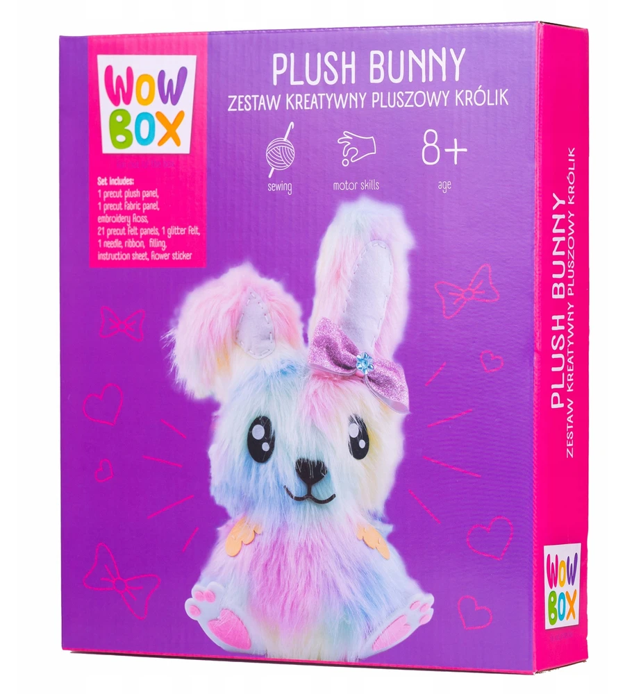 WOW Box Creative rinkinys PLUSH RABBIT, skirtas siuvinėjimui „pasidaryk pats“, skirtas siūti 8+