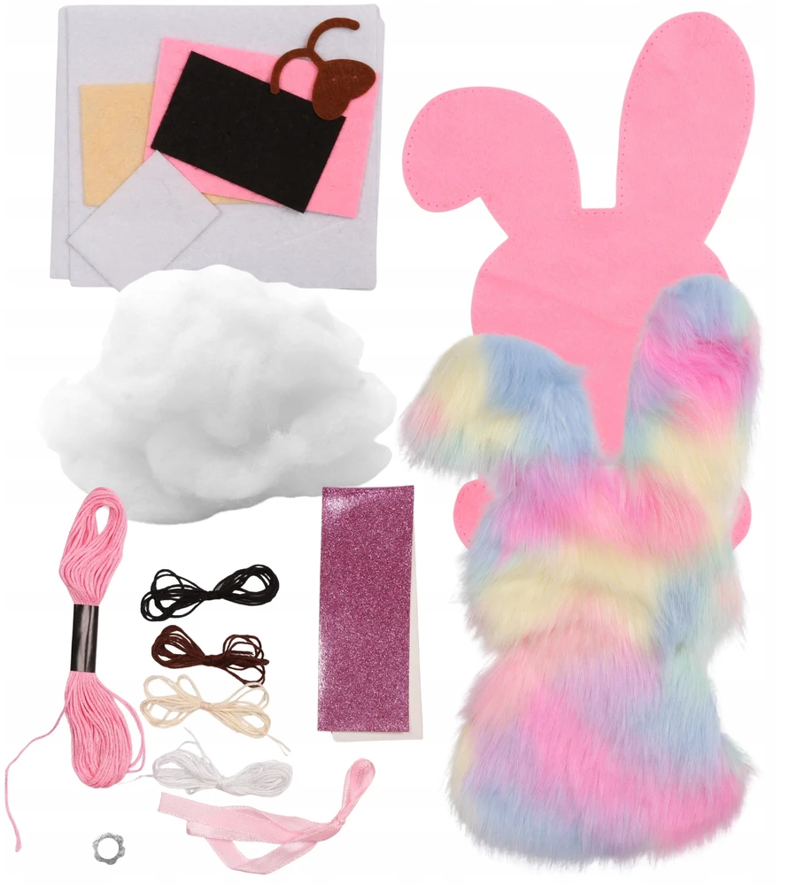 WOW Box Creative rinkinys PLUSH RABBIT, skirtas siuvinėjimui „pasidaryk pats“, skirtas siūti 8+