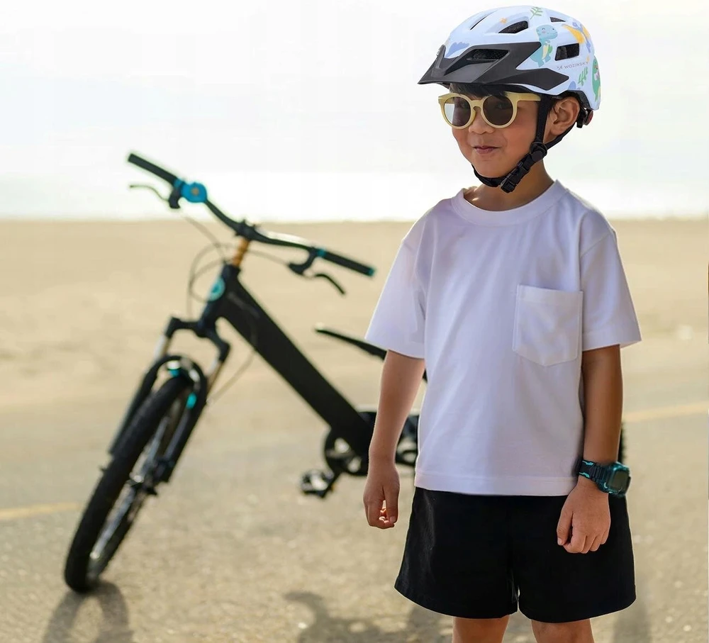 Dviratininko šalmas dziecięcy MTB Wozinsky su odpinanym daszkiem 48-52 cm - Šviesiai mėlynas