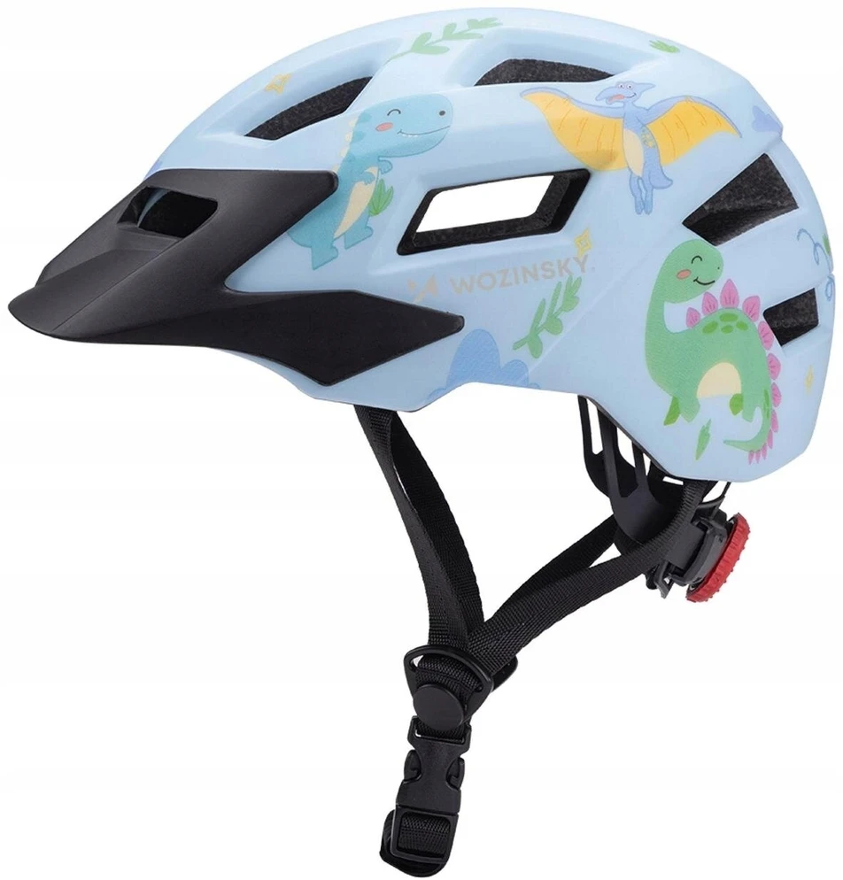 Dviratininko šalmas dziecięcy MTB Wozinsky su odpinanym daszkiem 48-52 cm - Šviesiai mėlynas