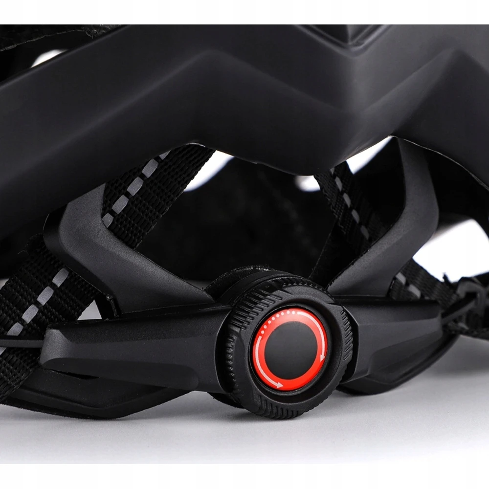 Dviratininko šalmas MTB Wozinsky su odpinanym daszkiem i tylną lampką USB 57-62 cm - juoda-balta