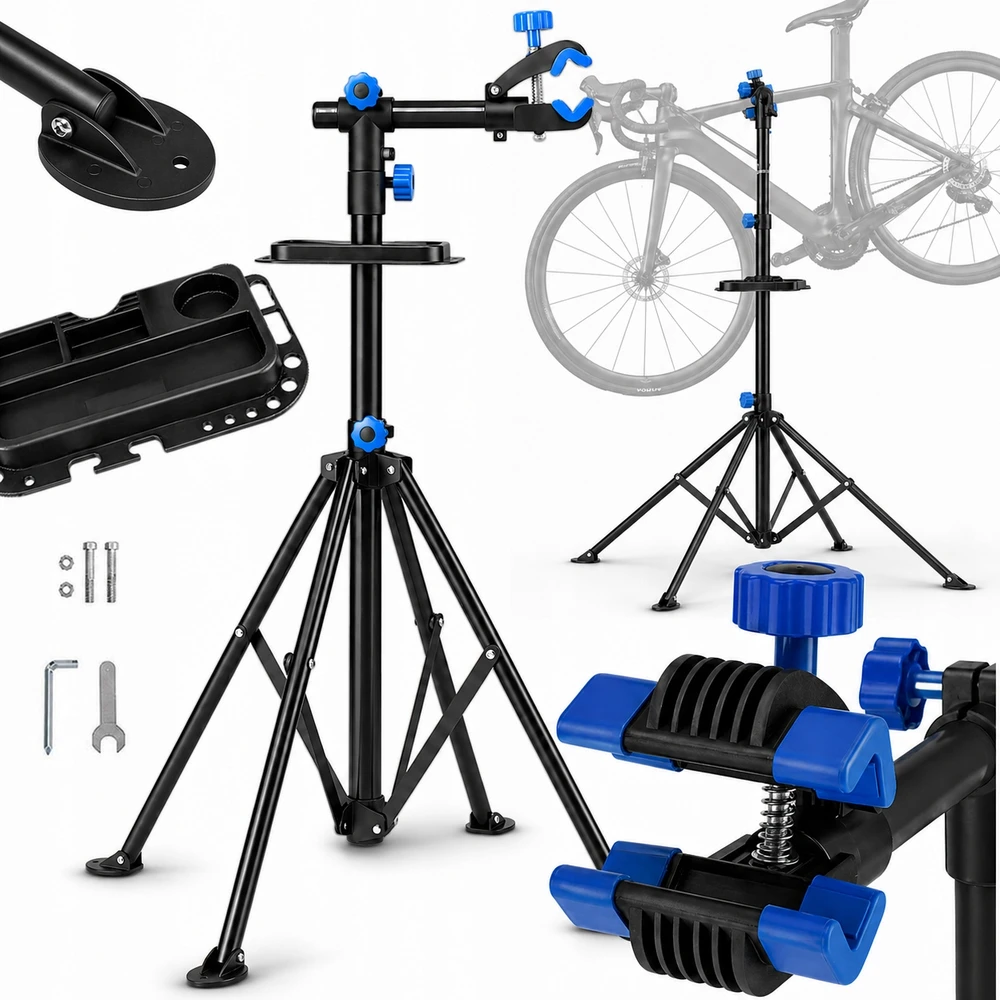 Wozinsky WSS-180 grindų aptarnavimo stovas su rankenėlėmis 30 kg dviračiams - juodas