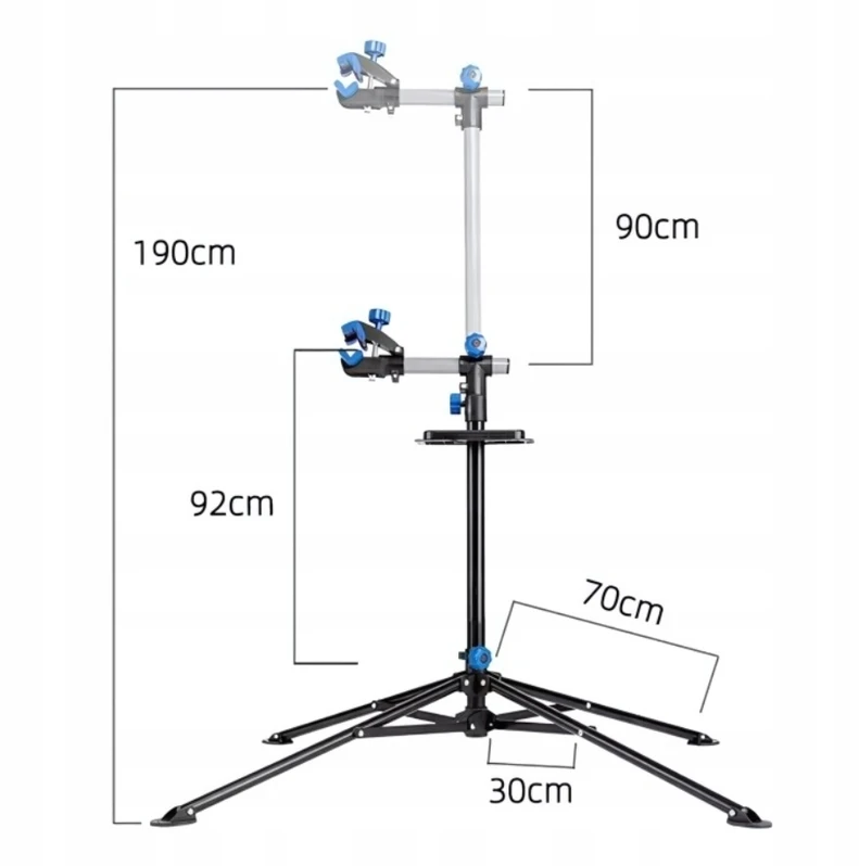 Wozinsky WSS-180 grindų aptarnavimo stovas su rankenėlėmis 30 kg dviračiams - juodas