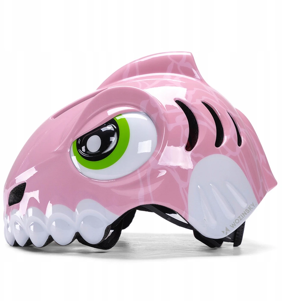 Dviratininko šalmas dziecięcy Wozinsky motyw dinozaur 52-56 cm - rožinė