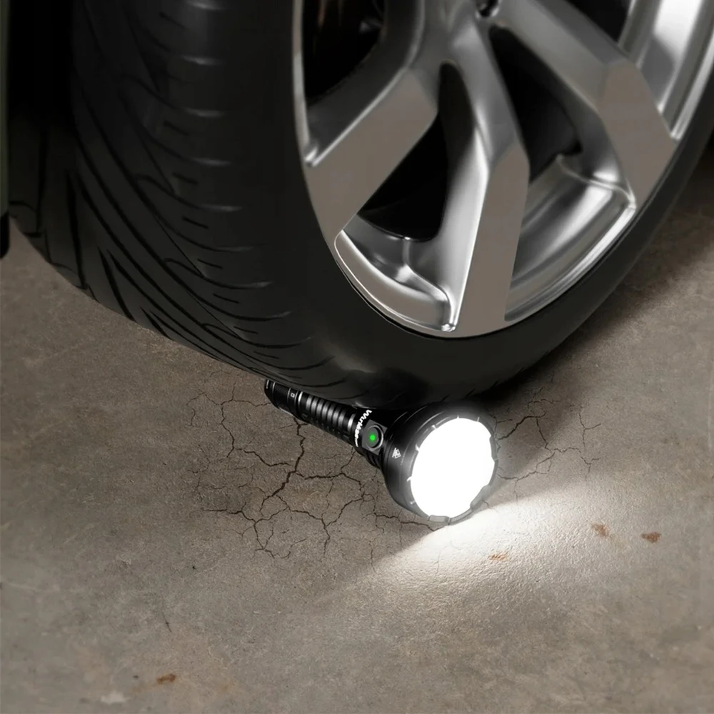 Wurkkos TD01C taktinis LED žibintuvėlis, 1800 lm, 1000 m, USB-C, 21700 5000 mAh, IPX8, juodas