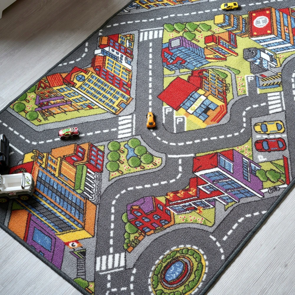 Wykadziny I Dywany Big City Pilkas Street kilimas, 150x200, skirtas vaiko kambariui