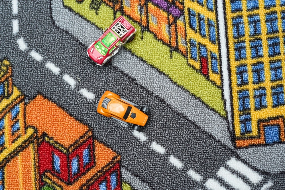 Wykadziny I Dywany Big City Pilkas Street kilimas, 150x200, skirtas vaiko kambariui