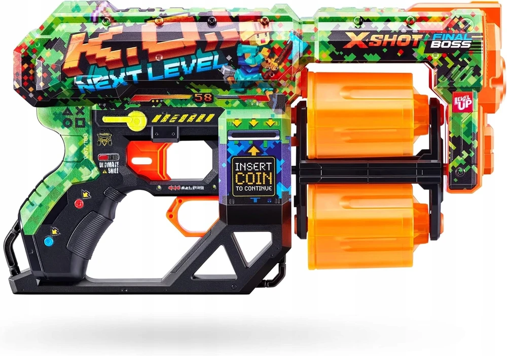 X-Shot Zuru Xshot Skins Dread Menace Blaster rinkinys iš 4 paleidimo priemonių, 48 smiginis