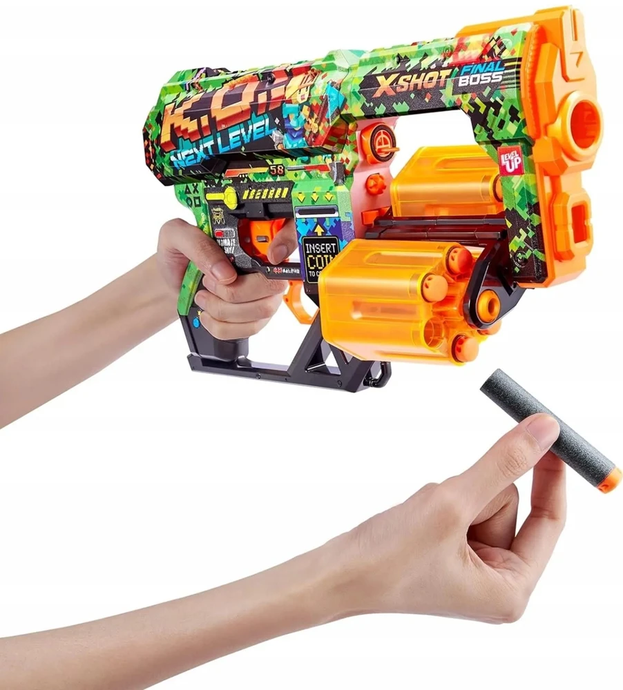 X-Shot Zuru Xshot Skins Dread Menace Blaster rinkinys iš 4 paleidimo priemonių, 48 smiginis