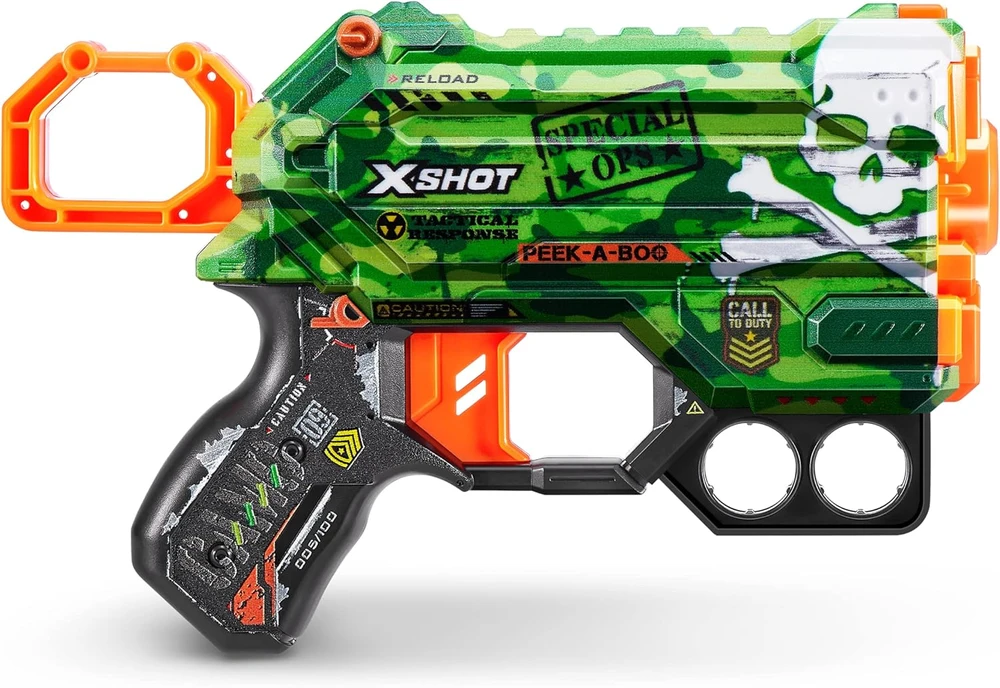 X-Shot Zuru Xshot Skins Dread Menace Blaster rinkinys iš 4 paleidimo priemonių, 48 smiginis