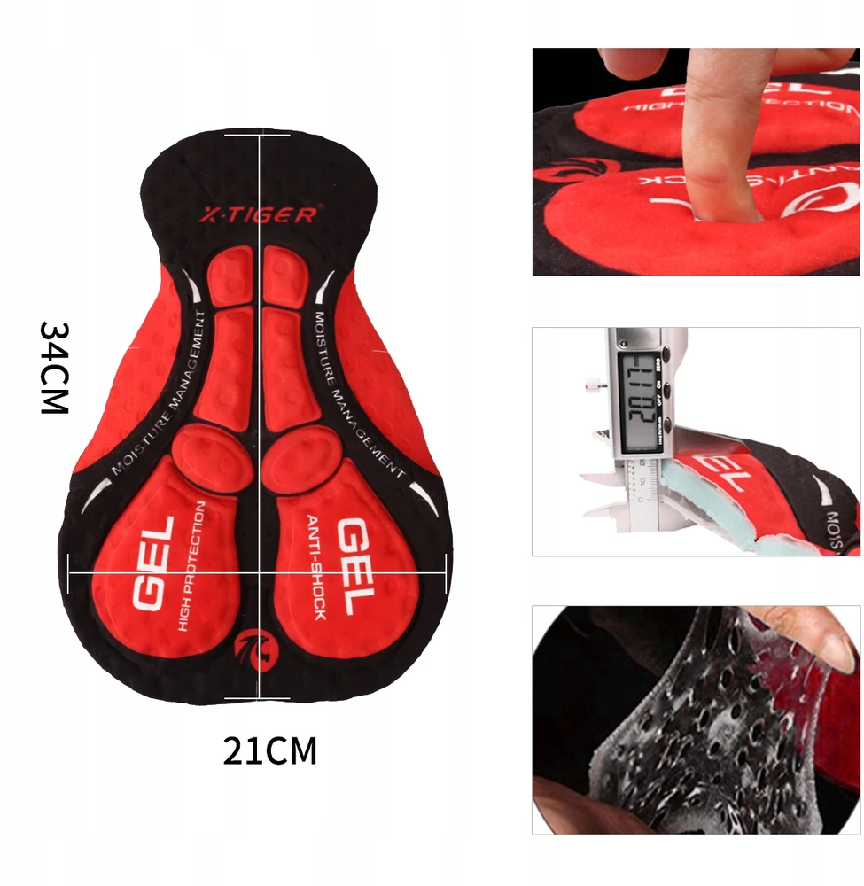 X-Tiger Vyriški dviračių šortai su paminkštintomis kelnaitėmis Apatiniai šortai tinklelio CUSHIONING M