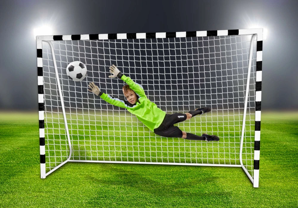 Xboost Bipohome Futbolo vartai "Pro" 300 x 200 cm baltos ir juodos spalvų