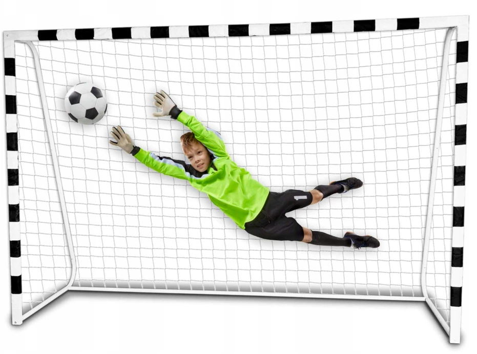 Xboost Bipohome Futbolo vartai "Pro" 300 x 200 cm baltos ir juodos spalvų