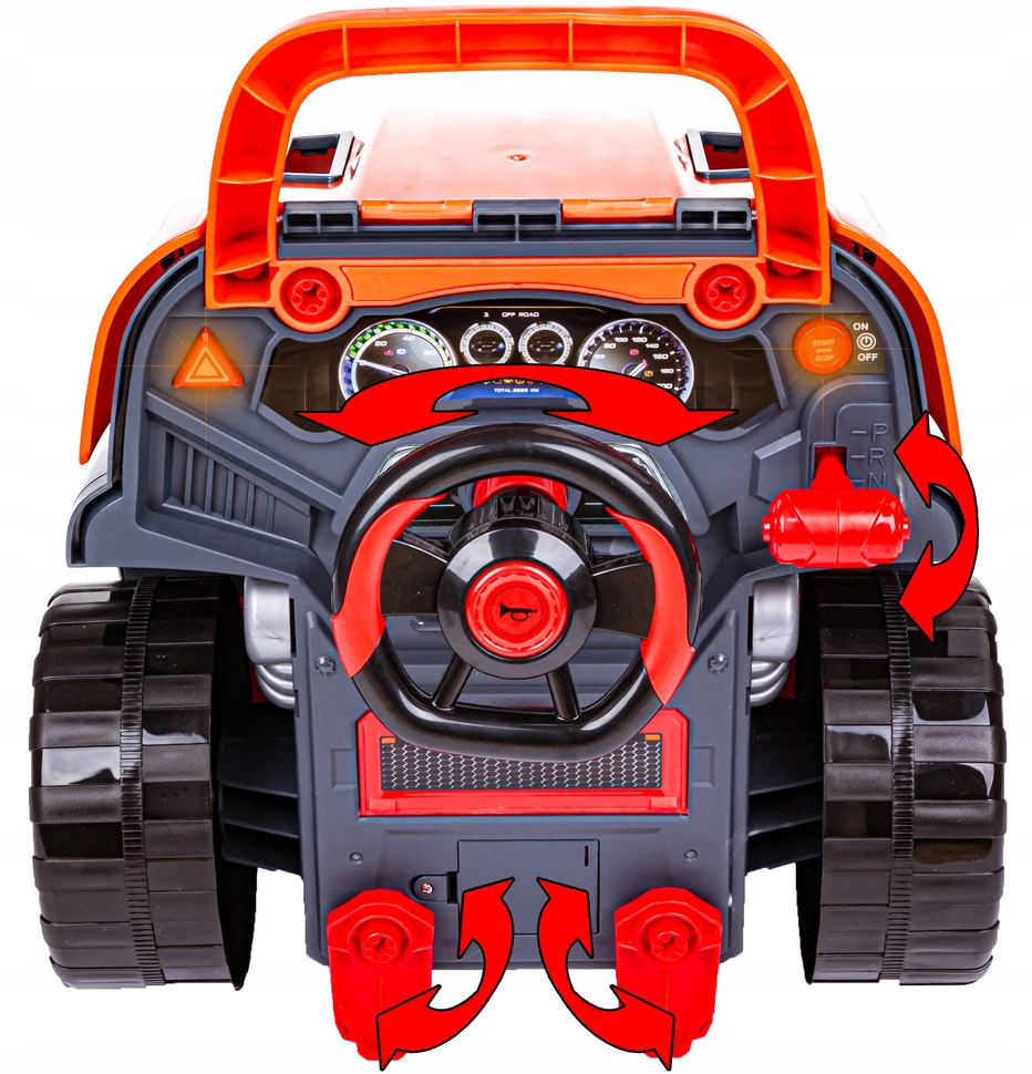 Xiong Cheng Jaunojo mechaniko komplektas su automobiliu, 61 el.