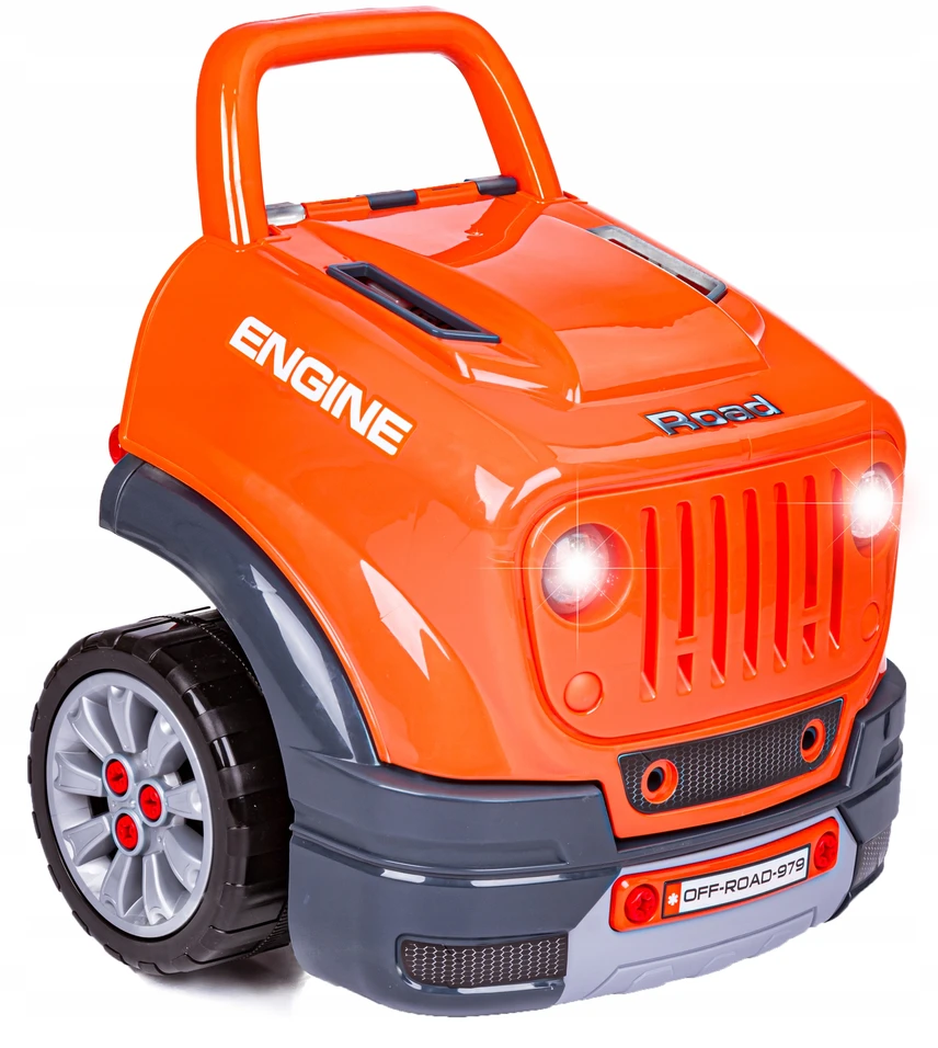 Xiong Cheng Jaunojo mechaniko komplektas su automobiliu, 61 el.