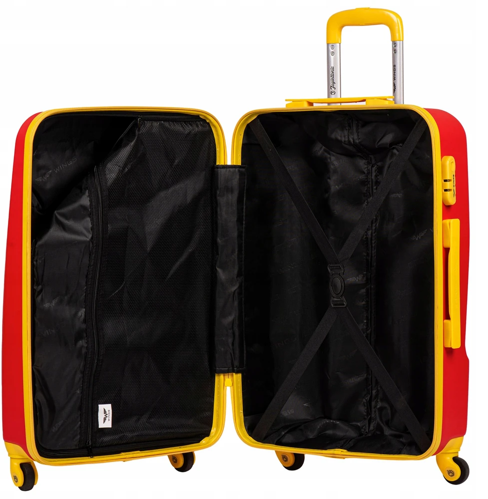 XL kelioninis lagaminas ant 4 ratų WINGS JAGIELLONIA Registruotas bagažas ABS +