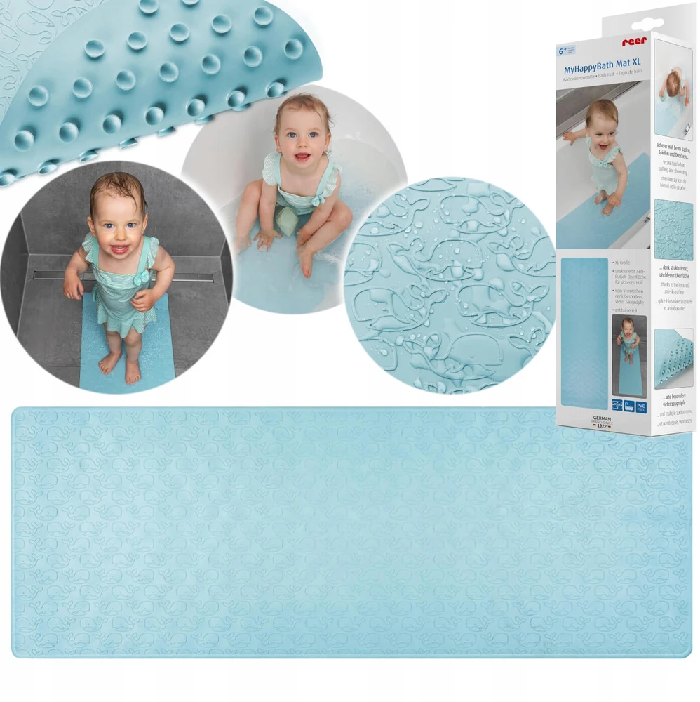 Reer - MyHappyBath Mat XL vonios kilimėlis - mėlynas - 97 x 36 cm