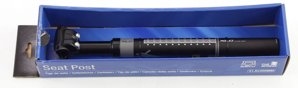 XLC SP-S05 PRO MTB pakabos sėdynės stulpas, reguliuojamas maks. 120 kg STIPRI 31,6 mm