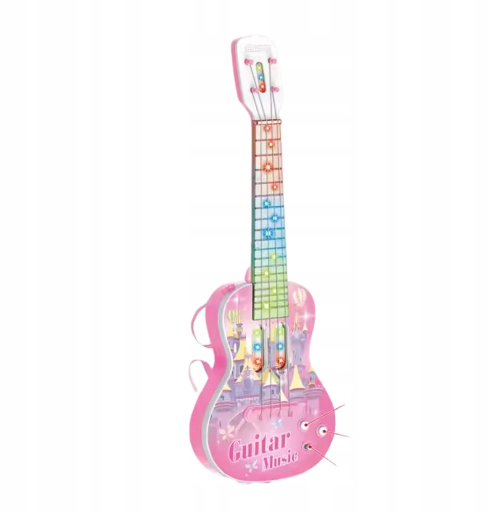 Xpart INTERAKTYVI ELEKTRINĖ GITARA VAIKAMS ŠVIESI GARSO ROŽINĖ MUZIKA
