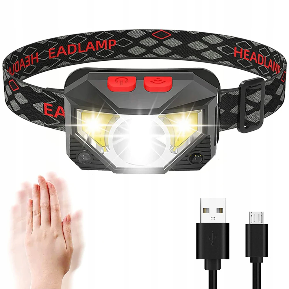 XPG COB LED PRIEKINĖ LIPPA PRIEKINĖ LEMPUTA PRIEKINĖ LEMPAS USB JUDĖJIMO JUTIKLIS LENGVAS 8 FUNKCIJOS