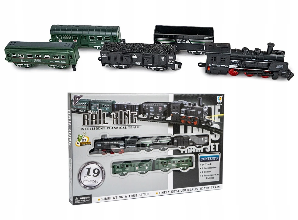 click4TOYS XXL ELEKTRINIS TRAUKINIS TRAUKINĖLIS LOKOMOTYVAS + VĖŽIS VAIKŲ KRAUGOVIŲ ŽAISLUI