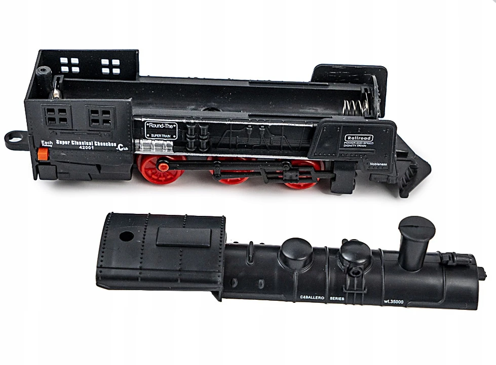 click4TOYS XXL ELEKTRINIS TRAUKINIS TRAUKINĖLIS LOKOMOTYVAS + VĖŽIS VAIKŲ KRAUGOVIŲ ŽAISLUI
