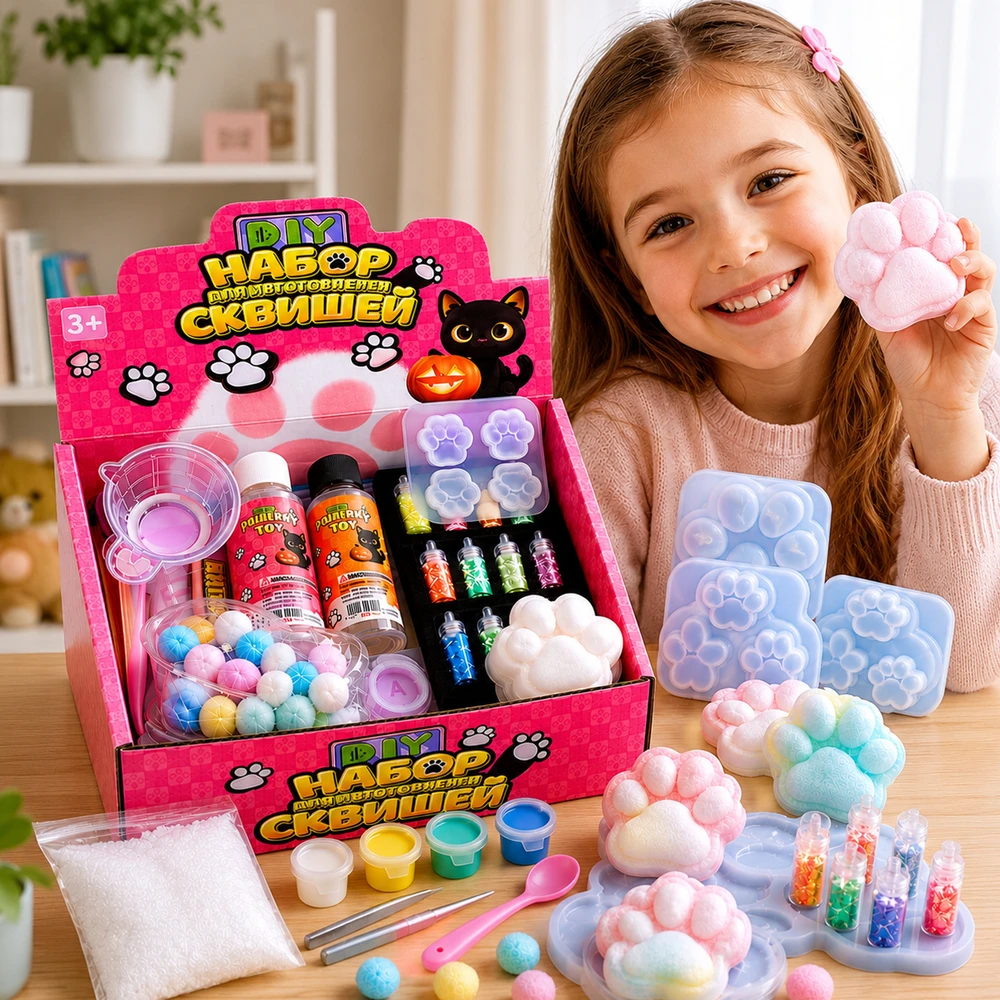 „XXL“ rinkinys „Cat's Paw“, „pasidaryk pats“ „Squishy Slime Squishy Squishy“, skirtas 3 ir vyresniems vaikams