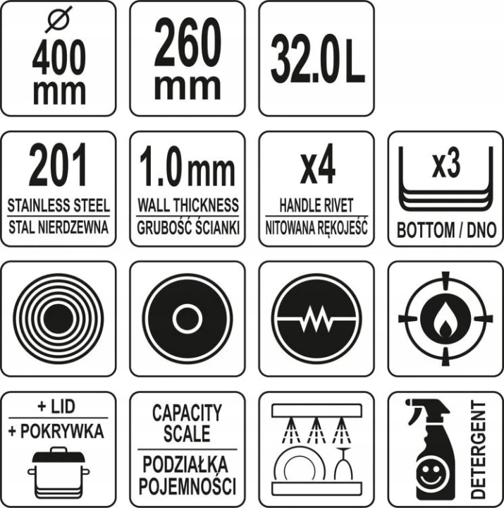 Yato Puodas su dangčiu 40x26 32l