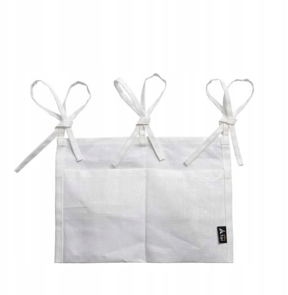 Yellow Tipi Geltona Tipi Organizer na łóżeczko Linen Baltas