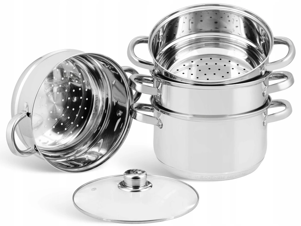Yermos GARINIMO PUODAS Garų puodas 5 vnt 5L 24cm INDUKCINĖS dujos 9245