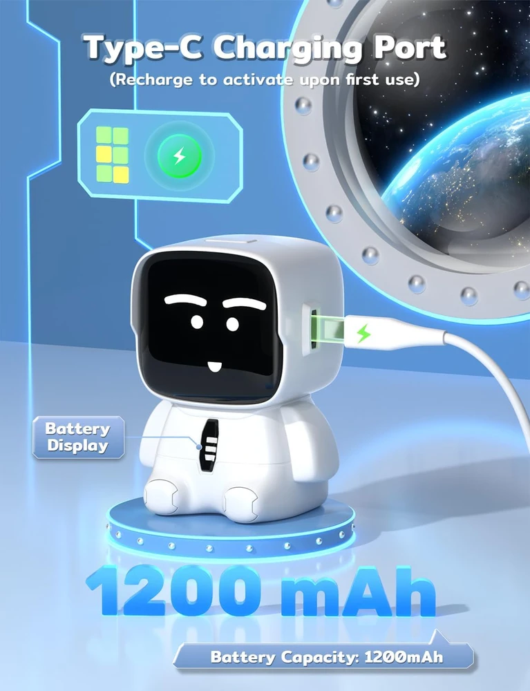 Yissvic Žadintuvas Dziecięcy Robot Astronauta 2 Alarmy Timer Drzemka