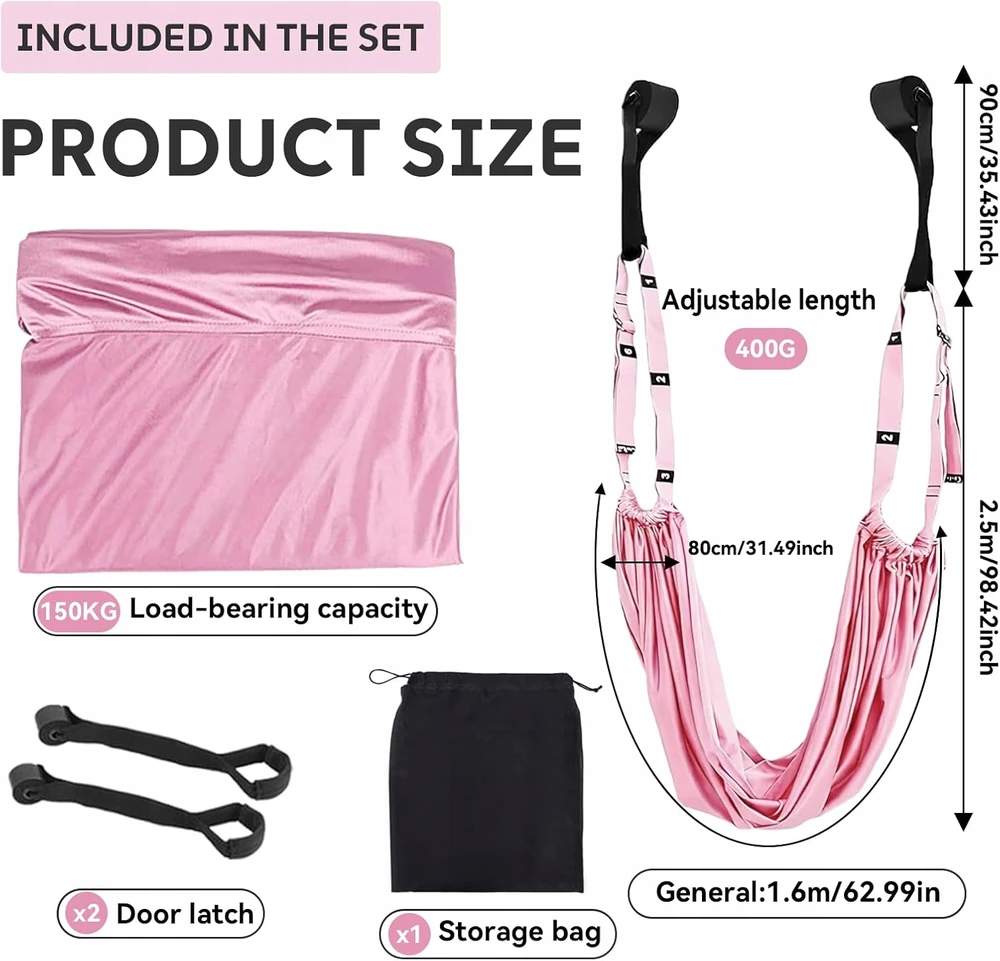 YOGA SWING ELASTINIS FITNESS DIRŽELAS ANTIGRAVITY HAMAKAS POLIESTERIS
