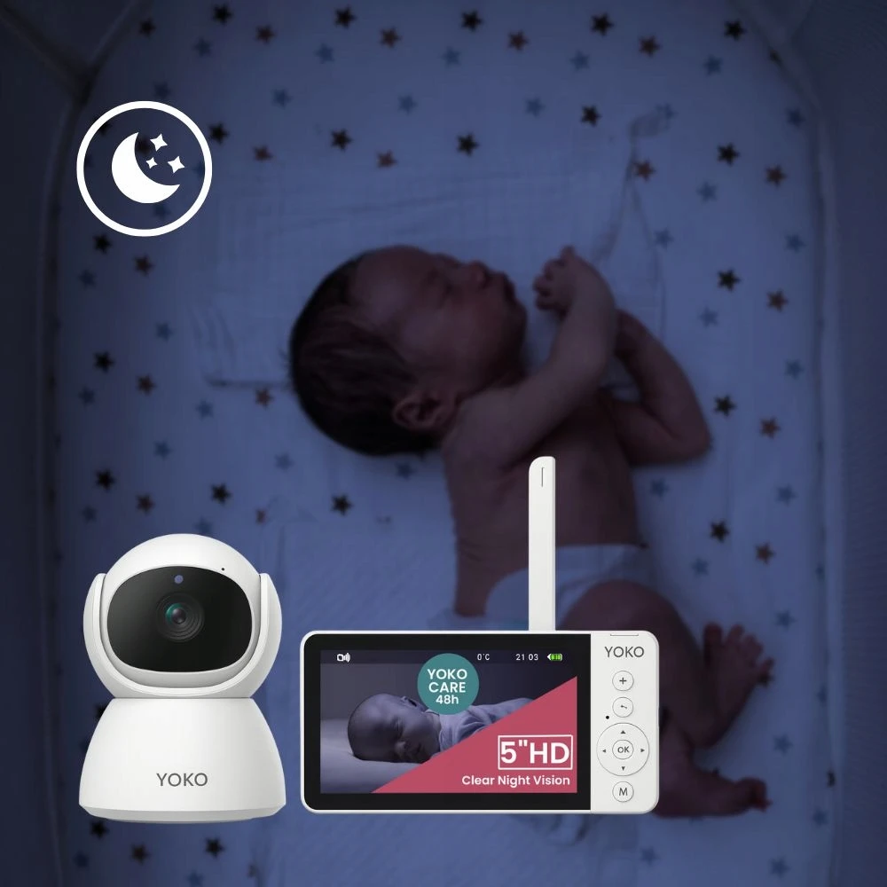YOKO DESIGN YOKO X5 elektroninė auklė – su Clean Connection technologija | 5 HD ekranas