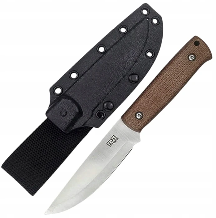 Za-Pas Biwi BW10 Micarta Satin lauko išgyvenimo peilis su dėklu - Rudas