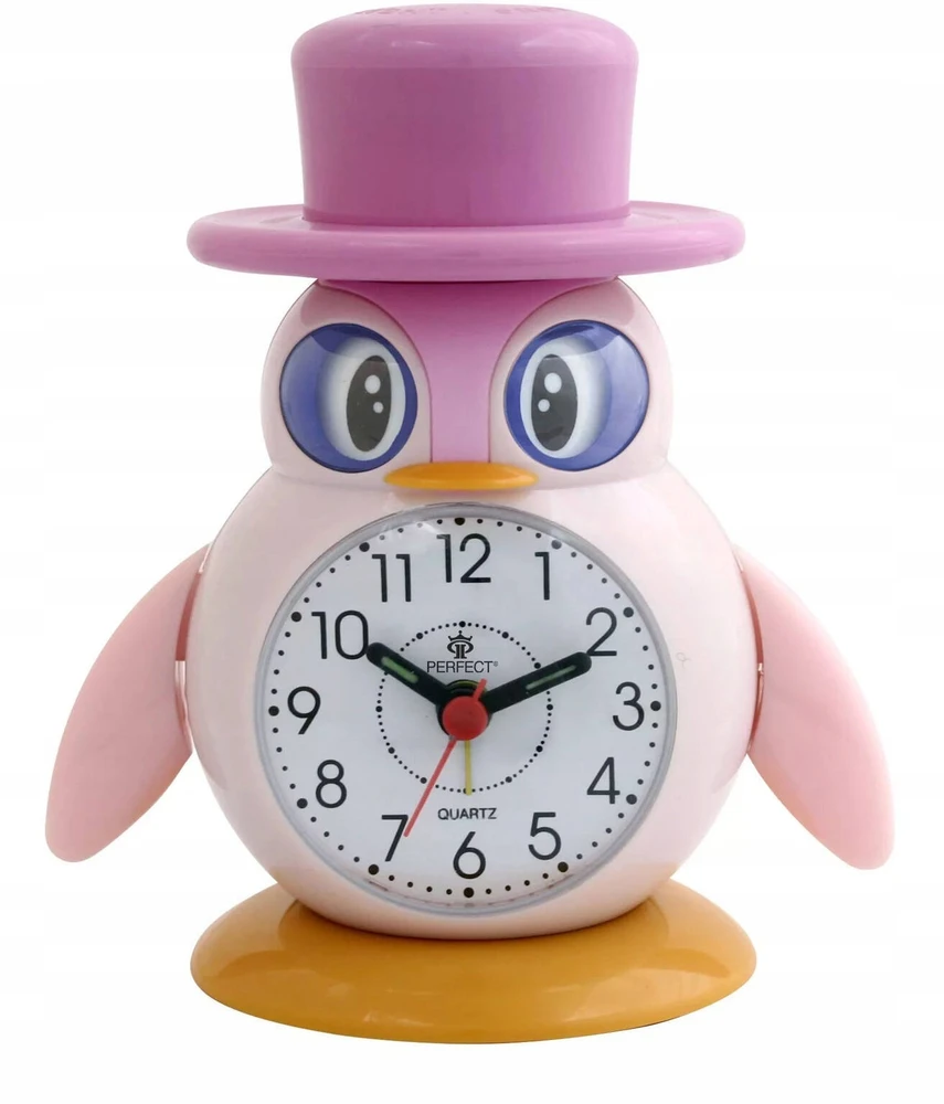 Žadintuvas Perfect BB152 pingwin rožinė alarm snooze pašvietimas wskazówkowy