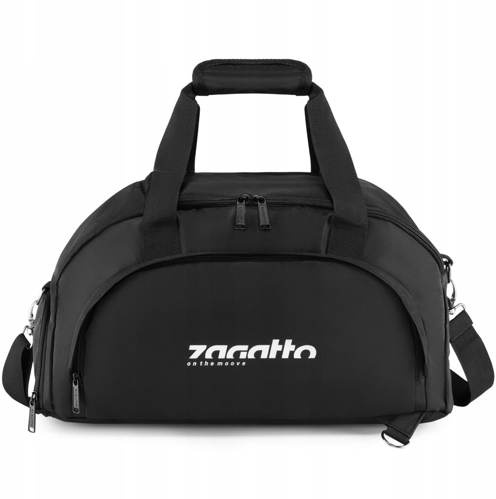 Zagatto 2in1 sportinė tašė-kuprinė, juoda, kelioninė, su skyriumi batams