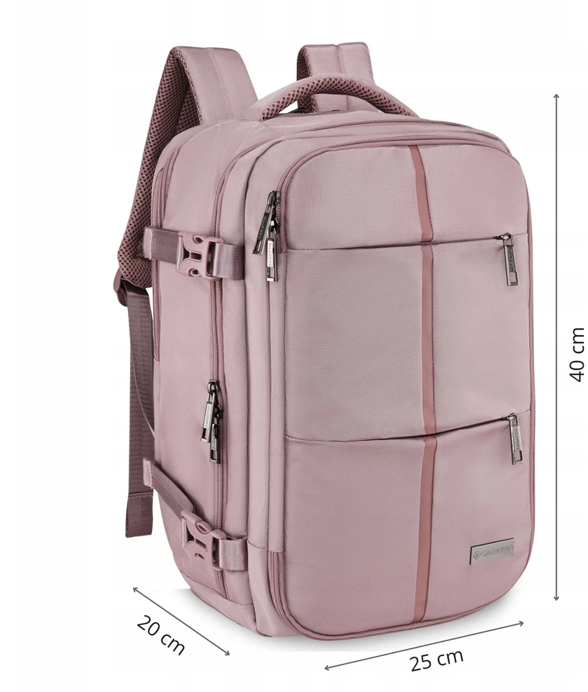 Zagatto kelioninis rankinis bagažas 40x25x20cm, rožinis, Ryanair