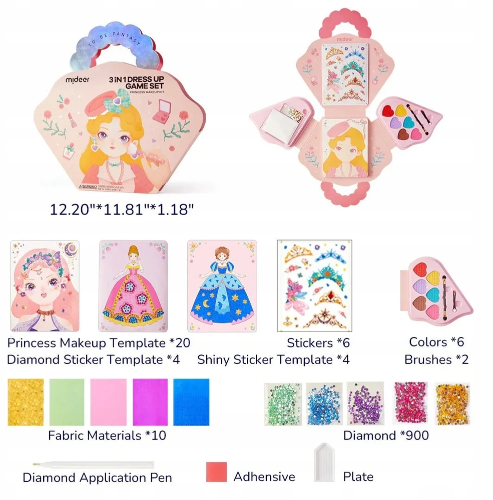 MIdeer - 3in1 kūrybinių dirbtuvių rinkinys "Princesės fantazijų makiažas"