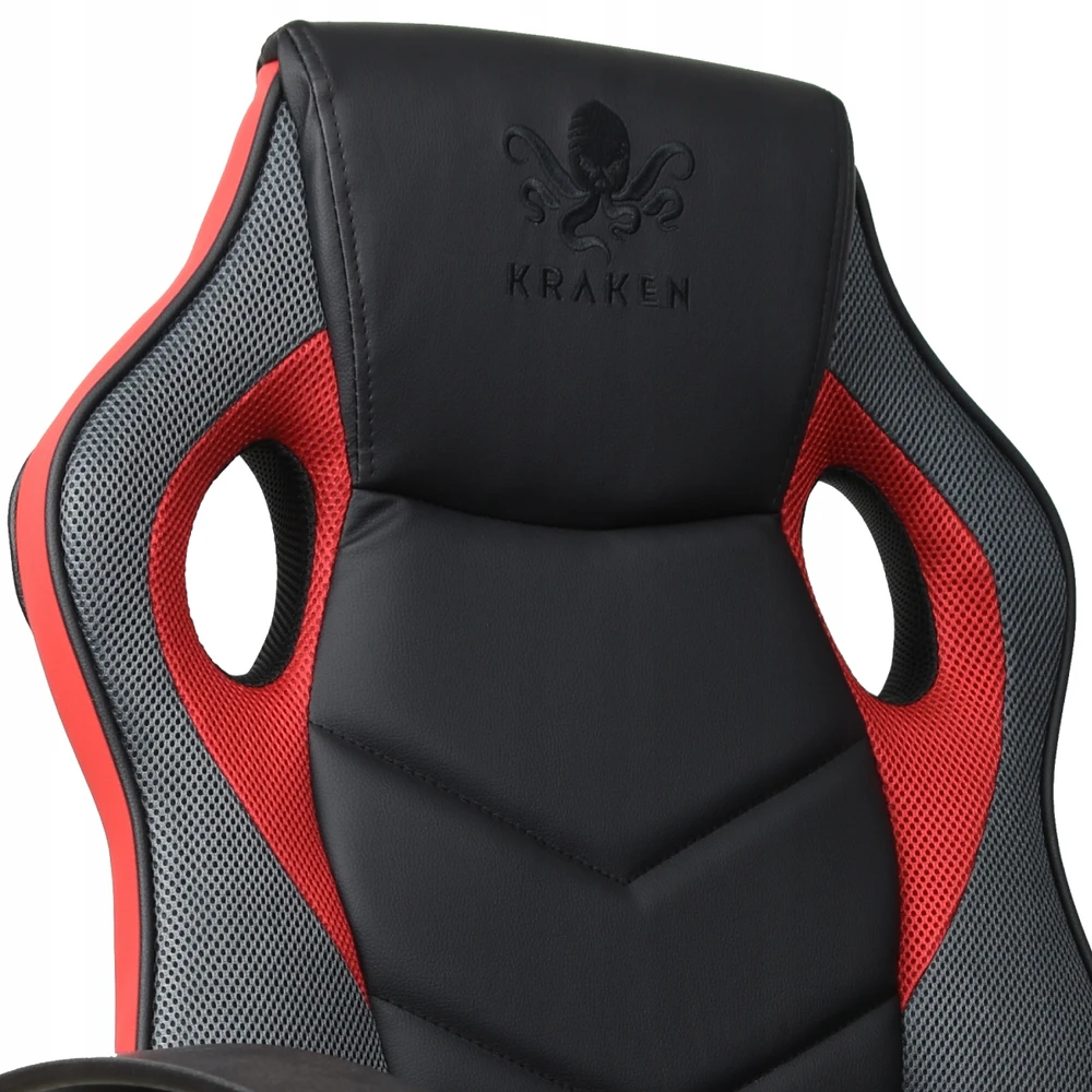 Žaidimų kėdė Kraken Chairs Delta, juoda/raudona