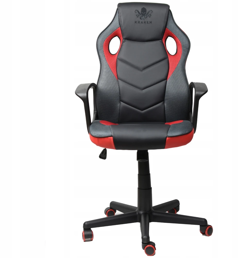Žaidimų kėdė Kraken Chairs Delta, juoda/raudona