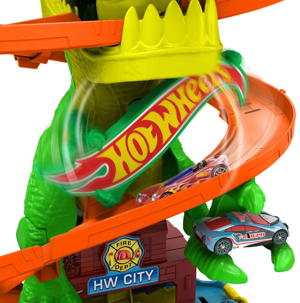 Mattel HOT WHEELS CITY rinkinys – Dinozauras gaisrinėje (JBM73)
