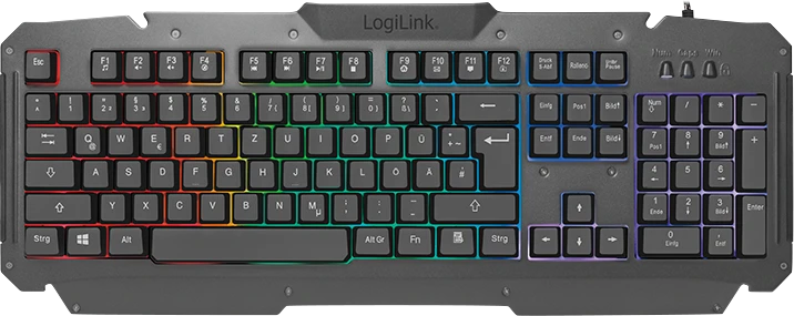 Logilink | Gaming-Set, klaviatūra, pelė ir pelės kilimėlis | ID0185 | Klaviatūra, Pelė and Pad Set | su laidu | su pele | DE
