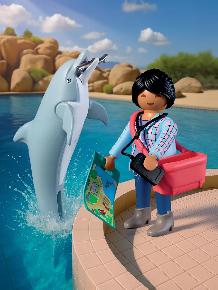 PLAYMOBIL - Zoologijos sodas: Delfinas ir lankytojas (72091)