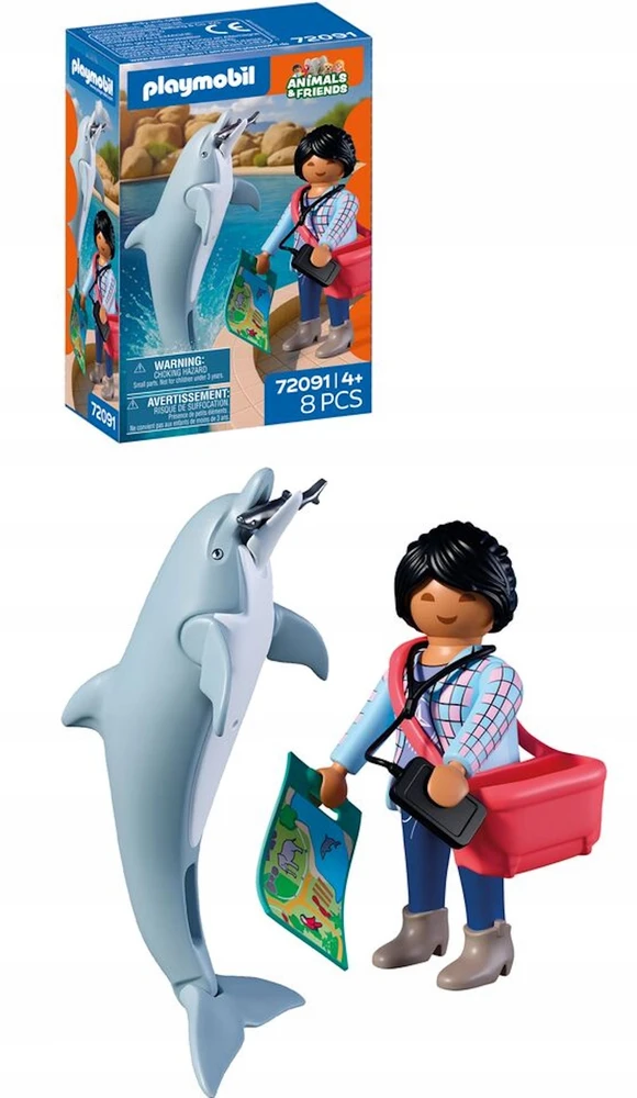 PLAYMOBIL - Zoologijos sodas: Delfinas ir lankytojas (72091)