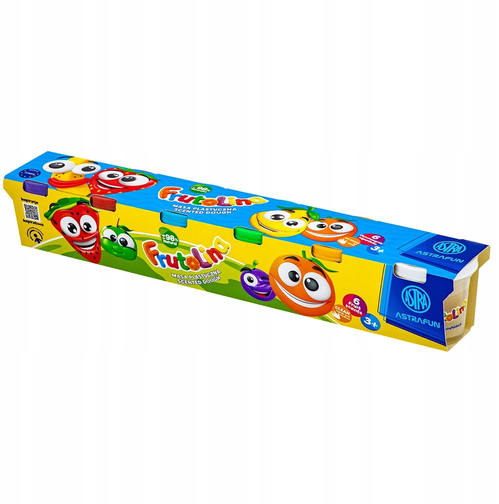 Žaidimų tešla Dovanų vaikams plastikinė masė Frutolina ASTRAFUN 6×100g