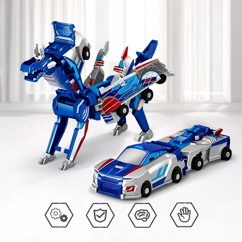 ŽAISLAI VAIKAMS MAGNETINIAI AUTOMOBILIAI ROBOTŲ FIGŪRŲ DOVANŲ RINKINYS 2in1 Mini