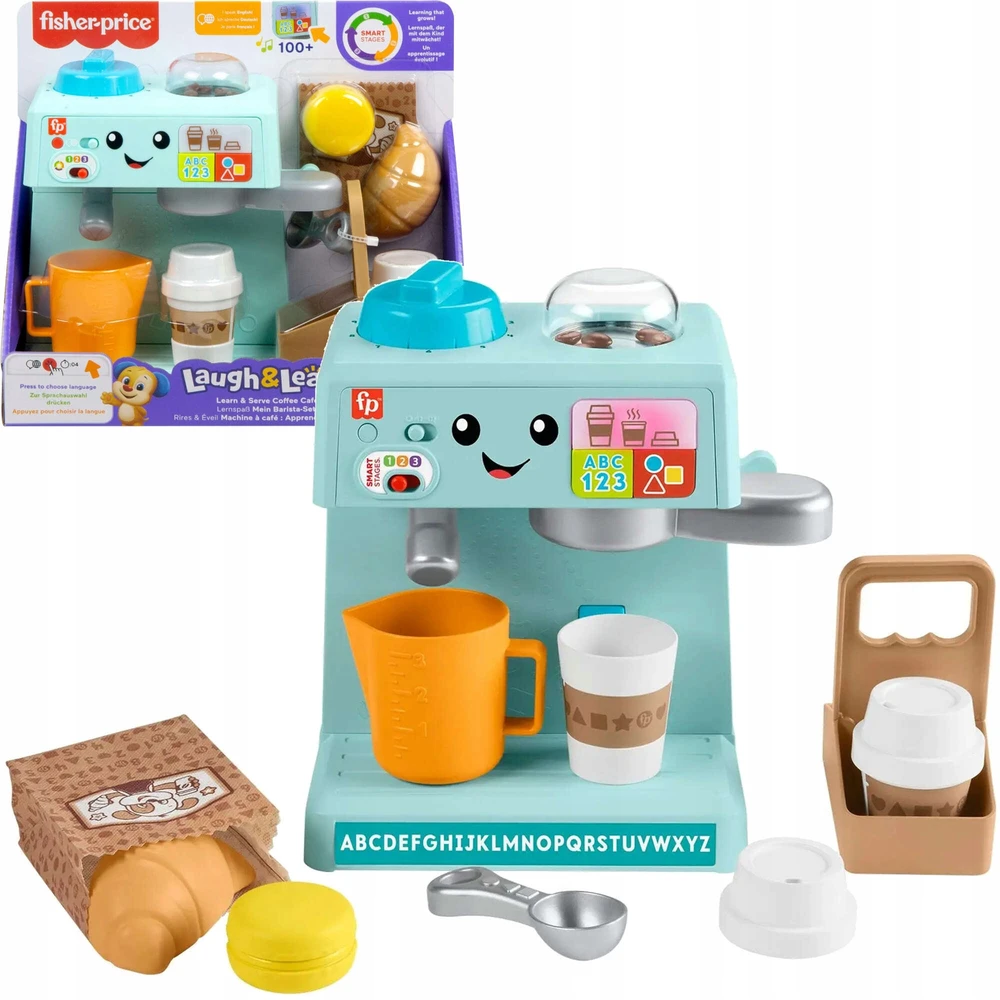 Mattel Žaislinis kavos aparatas Fisher-Price Learn and Laugh HYT01, žalias