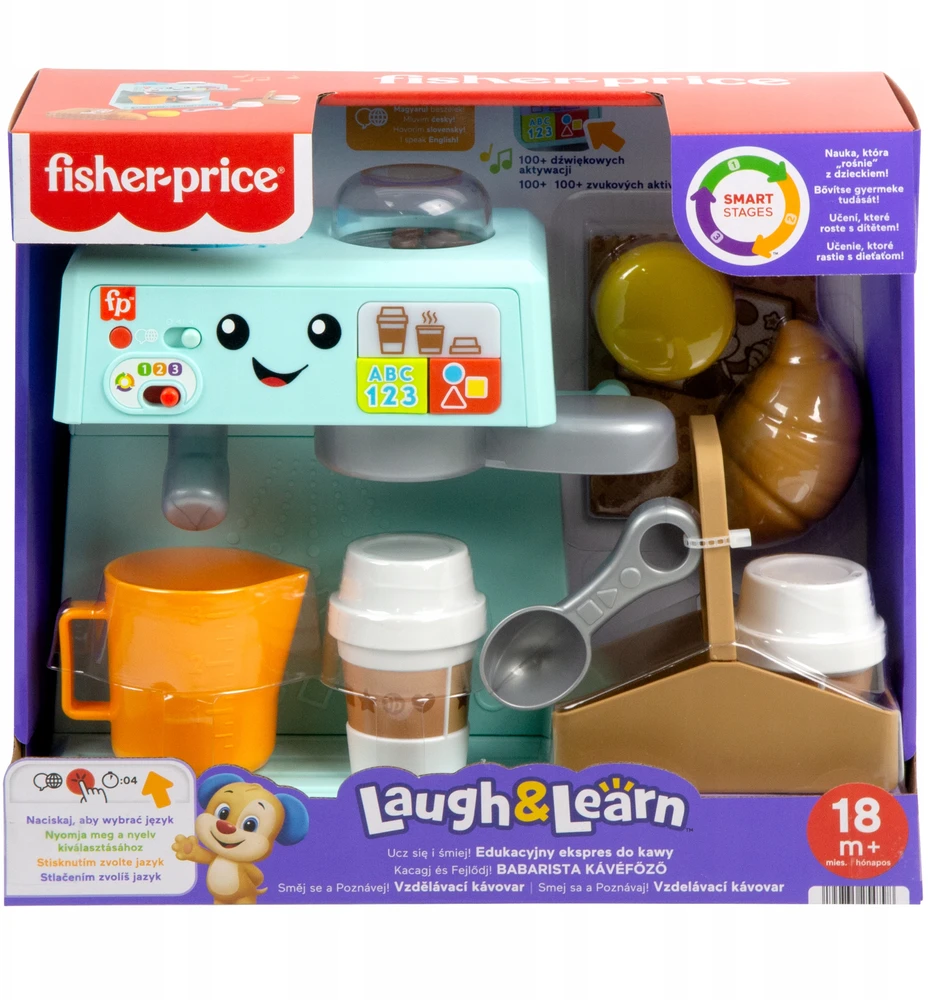 Mattel Žaislinis kavos aparatas Fisher-Price Learn and Laugh HYT01, žalias
