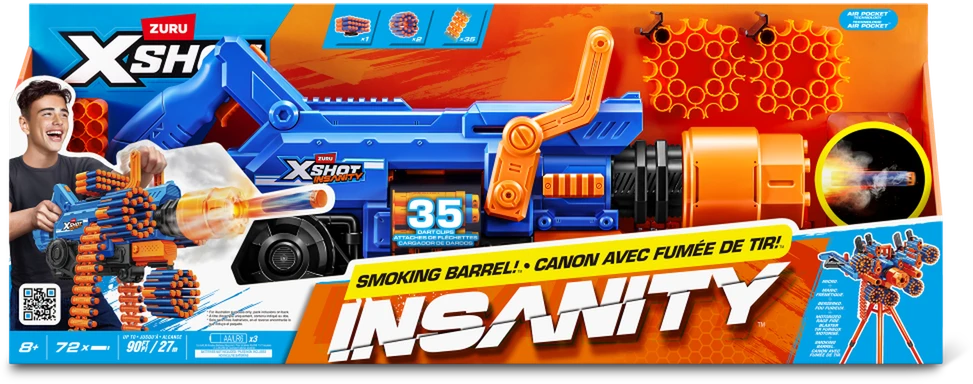 XSHOT interaktyvus žaislinis šautuvas Insanity Smoke N'Barrel, 36823