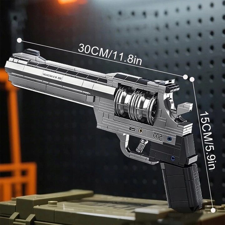 ŽAISLINIŲ PUNKTO BLOKŲ MODELIS 428 EL. BLOKAI GUN REVOLVER ŽAISLAI